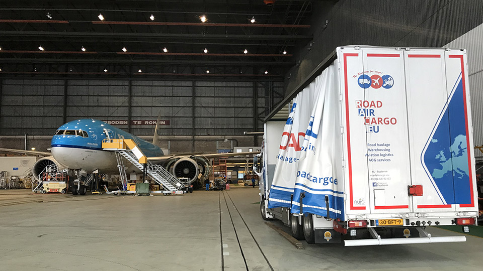 Road Air Cargo Europe. Air Cargo on the road. Aircraft On Ground (AOG